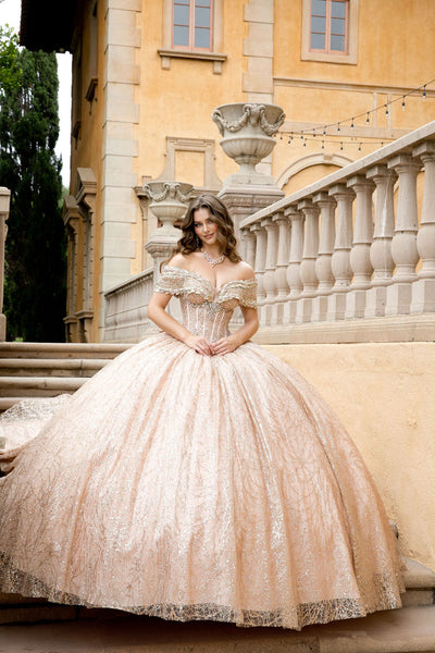 Off Shoulder Corset Ball Gown by Bella Princess PQ1087