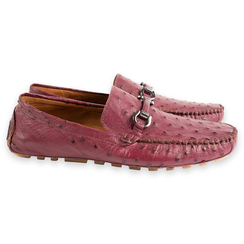 P01403 Palm Beach Genuine Ostrich Driver- Burgundy