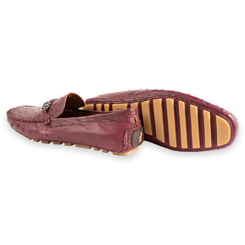 P01403 Palm Beach Genuine Ostrich Driver- Burgundy