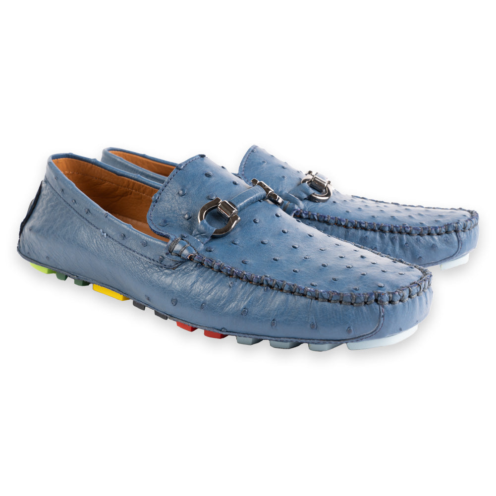 P01409 Palm Beach Genuine Ostrich Driver- Ocean Blue – SuitUSA