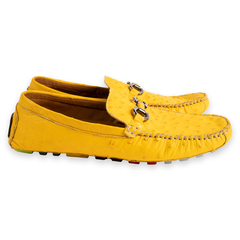 P014093 Palm Beach Genuine Ostrich Driver- Yellow