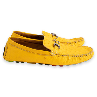P014093 Palm Beach Genuine Ostrich Driver- Yellow