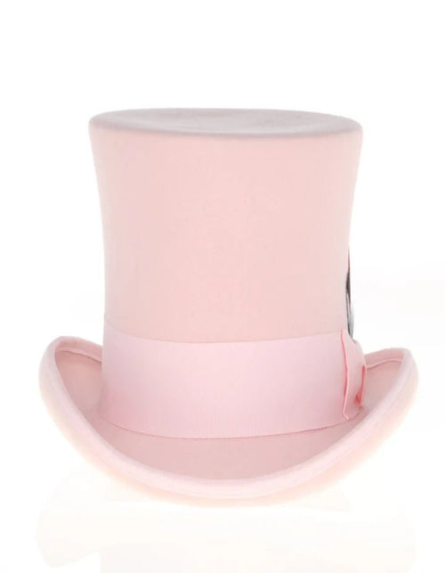 Victorian Steampunk Top Hat - 1800 19th Century - Dressy Loden Felt Top Pink Hat by USA Men's Outlet