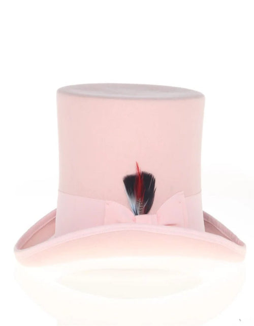 Victorian Steampunk Top Hat - 1800 19th Century - Dressy Loden Felt Top Pink Hat by USA Men's Outlet