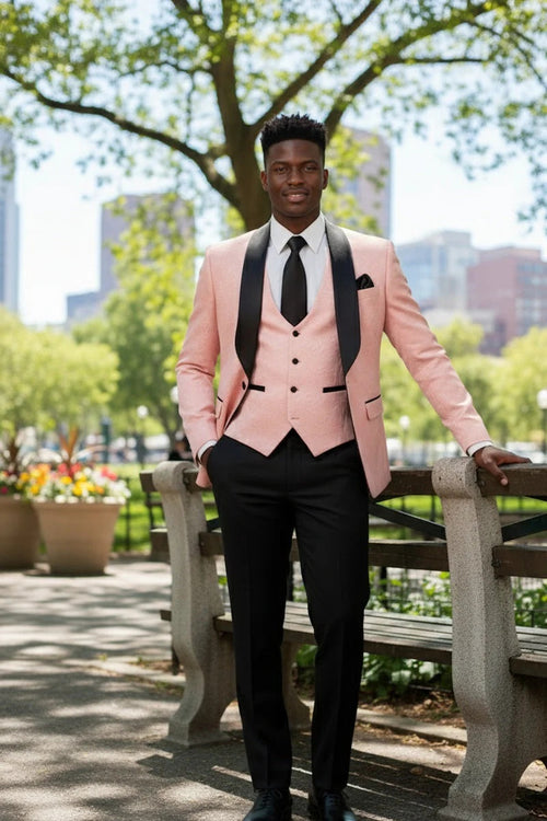 Pink Vinci 1-Button Shawl Tuxedo