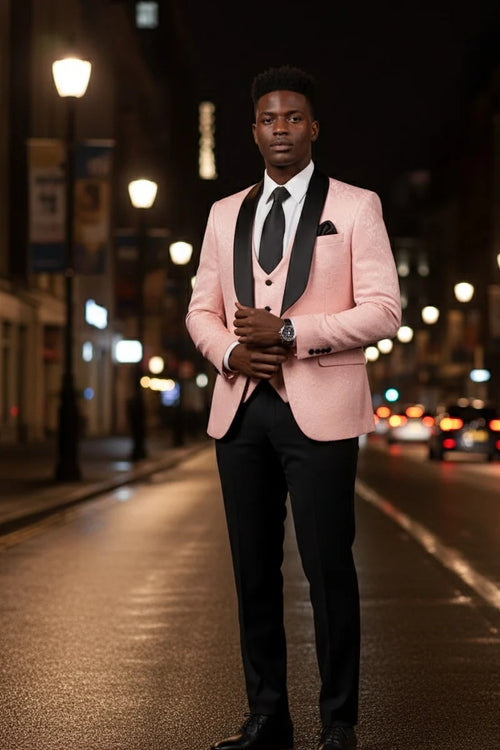 Pink Vinci 1-Button Shawl Tuxedo