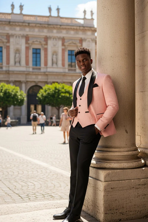Pink Vinci 1-Button Shawl Tuxedo