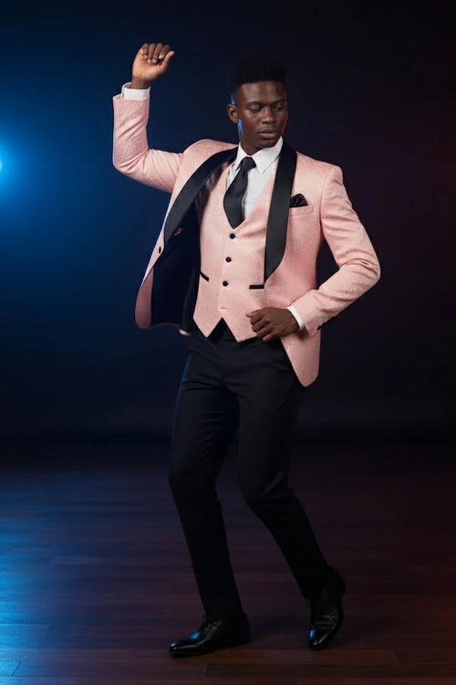 Pink Vinci 1-Button Shawl Tuxedo