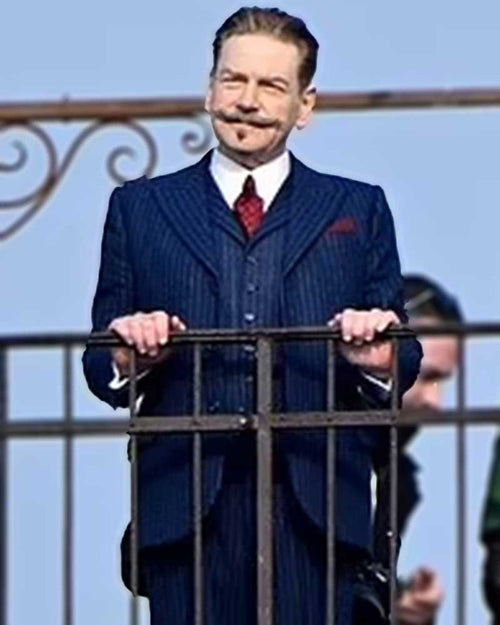 A Haunting in Venice Kenneth Branagh Pinstripe Blazer by USA Men's Outlet