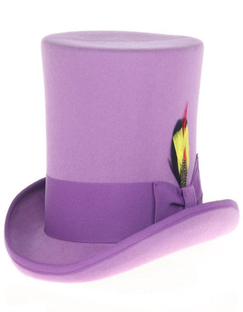 Purple Dress Hat 1920s Fedora Style - Men's Tall 100% Wool Dress Top Hat in Purple by USA Men's Outlet