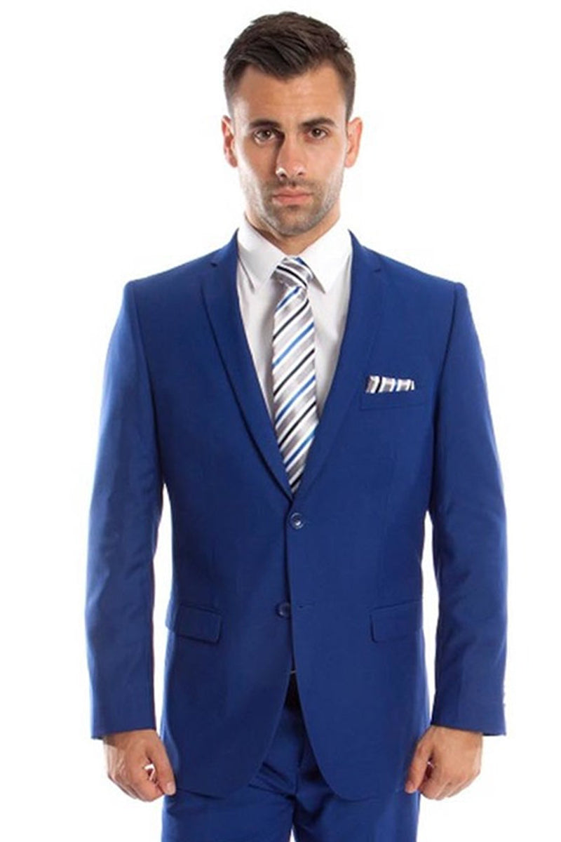 Men's Slim Fit Royal Blue Suit from Tazio Suits