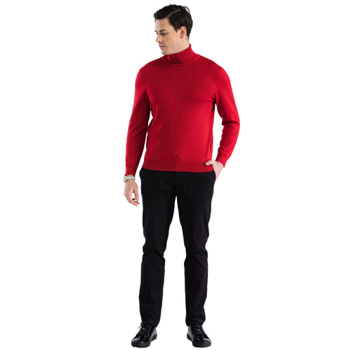MENS RED PULLOVER TURTLENECK SWEATER USA Men's Outlet