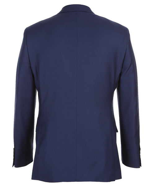 Half Canvas Wool Dress Suit Modern Fit 2 Piece in Blue by Rivelino