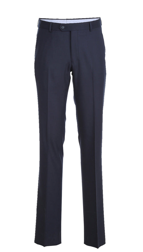 Half Canvas Stretch Wool Dress Suit Modern Fit 2 Piece in Navy by Rivelino