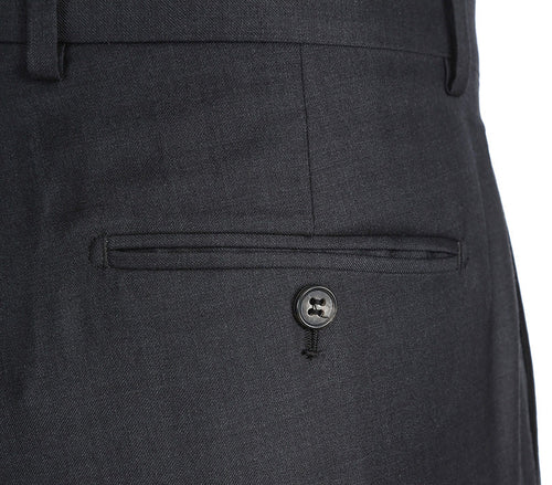 Half Canvas Wool Dress Suit Regular Fit 2 Piece in Charcoal by Rivelino