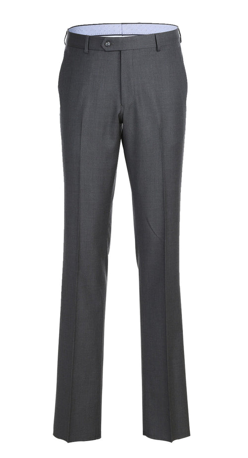 Half Canvas Wool Dress Suit Regular Fit 2 Piece in Gray by Rivelino