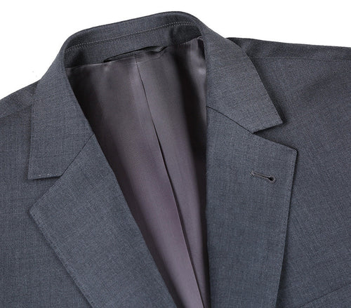 Half Canvas Wool Dress Suit Regular Fit 2 Piece in Gray by Rivelino