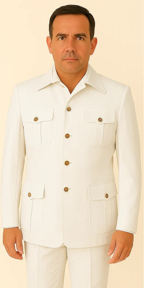 Rossi Man DUKE RM1762 Slim Fit 3-Piece White Suit – Modern Formalwear for Men