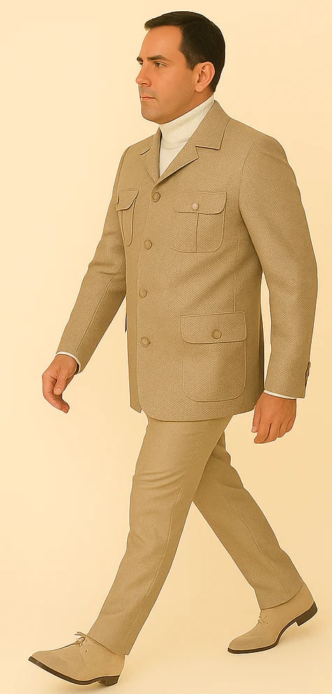 Rossi Man DUKE RM1766 Slim Fit 3-Piece Suit for Men – Modern Cream Off-White Formalwear