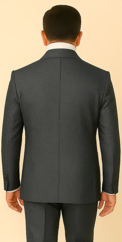 Rossi Man DUKE RM1767 - Slim Fit Steel Grey 3-Piece Suit for Men - Elegant Formalwear by USA Men's Outlet