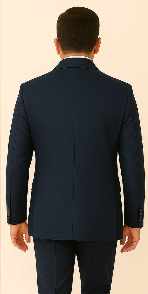 Rossi Man DUKE RM1768 - Slim Fit Navy 3-Piece Suit for Men - Stylish Formalwear by USA Men's Outlet