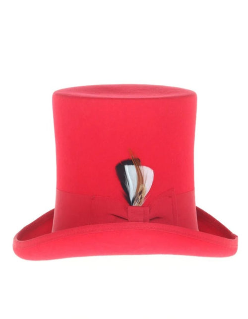 Victorian Steampunk Top Hat - 1800 19th Century - Dressy Loden Felt Top Red Hat USA Men's Outlet