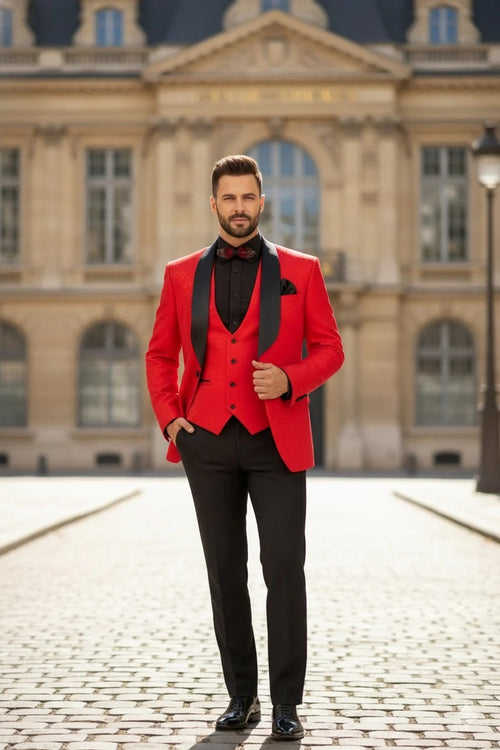 Red Vinci 1-Button Shawl Tuxedo