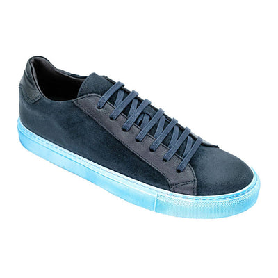 Men's Rino Waxed Suede Dress Sneaker in Blue Belvedere Shoes