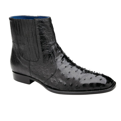 Men's Roger Ostrich Quill Dress Boot in Black by Belvedere Shoes
