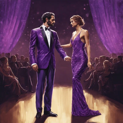 Sequin Suit - Shiny Suit - Purple Suit - Metallic Fabric - Stage Tuxedo - Groom Suit Jacket + Pants by PROMTUXEDO