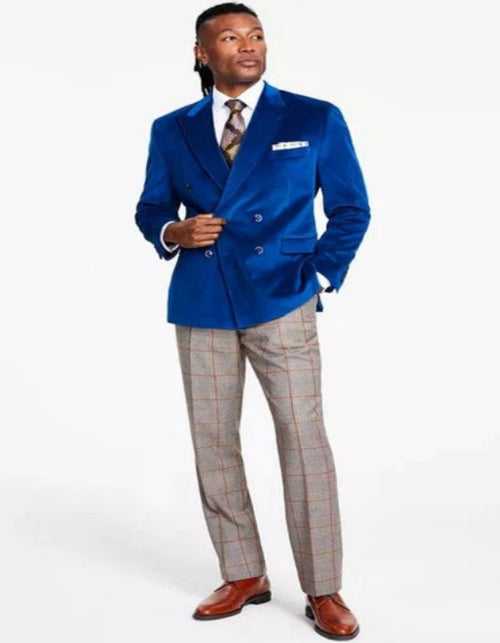 Mens Six Button Royal Blue Velvet - Double Breasted Tuxedo by Men's Tuxedo USA