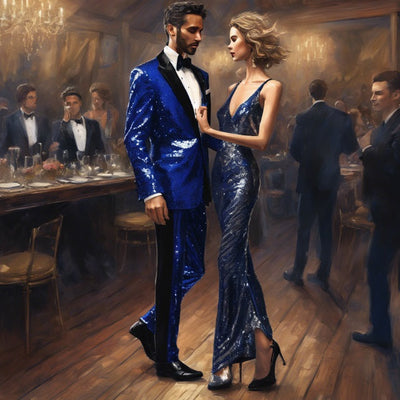 Sequin Suit - Shiny Suit - Royal Suit - Metallic Fabric - Stage Tuxedo - Groom Suit Jacket + Pants by PROMTUXEDO