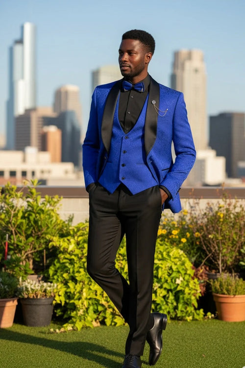 Royal Blue Vinci 1-Button Shawl Tuxedo
