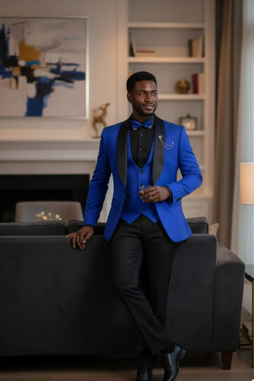 Royal Blue Vinci 1-Button Shawl Tuxedo