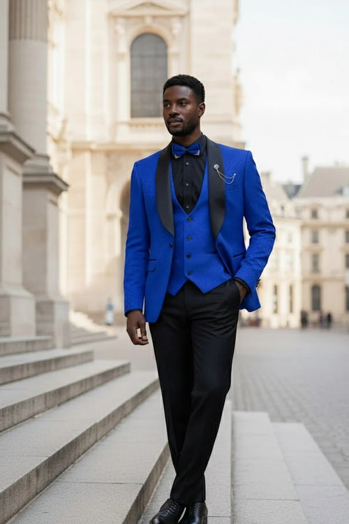 Royal Blue Vinci 1-Button Shawl Tuxedo
