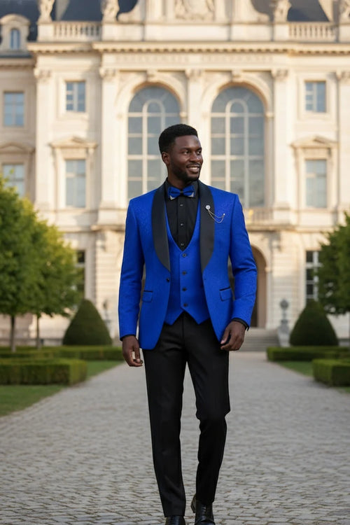 Royal Blue Vinci 1-Button Shawl Tuxedo