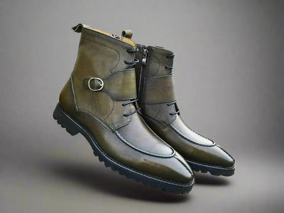 Rugged Split Toe Lace-up Boot