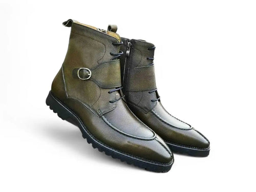 Rugged Split Toe Lace-up Boot