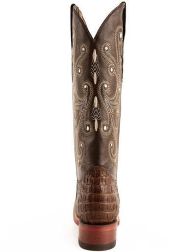 Men's Ferrini Caiman Crocodile Print Boots Handcrafted Rust Ferrini USA