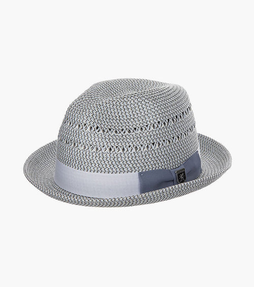 ASHER FEDORA Paper Braided Pinch Front Hat
