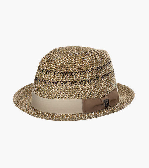 ASHER FEDORA Paper Braided Pinch Front Hat