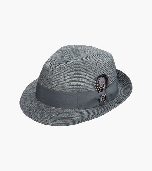 BELMONT FEDORA Poly Braid Pinch Front Hat