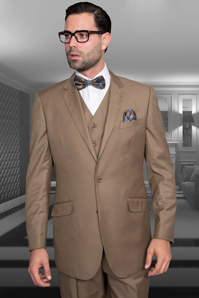 Men's Modern Fit Bronze Wool Suit from Statement Suits