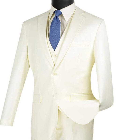 (38R, 46R) Regular Fit 2 Piece Tuxedo In White by Vinci