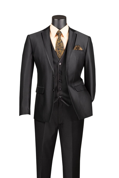 Ramses Collection - White Regular Fit Double Breasted 2 Piece Suit with Flexible Elastic Waistband by Vinci