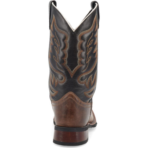 Laredo Montana Sand and Brown Leather Broad Square Toe Boots for Men