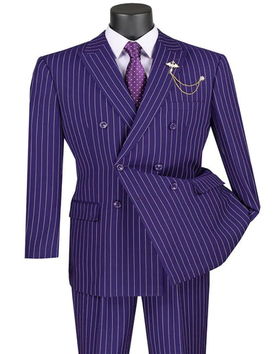 Purple Prom Suit - Purple Prom Outfit - Pinstripe Wide Purple Prom Tuxedo - Men's Tuxedo USA