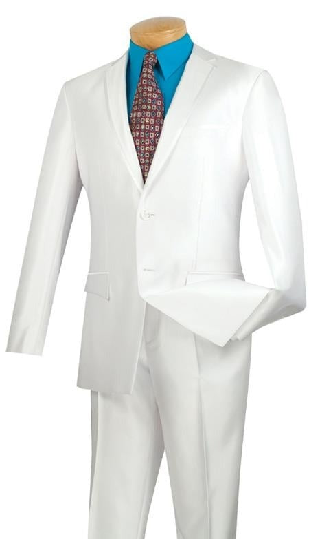 2 Button Tuxedos White Suit by PROMTUXEDO