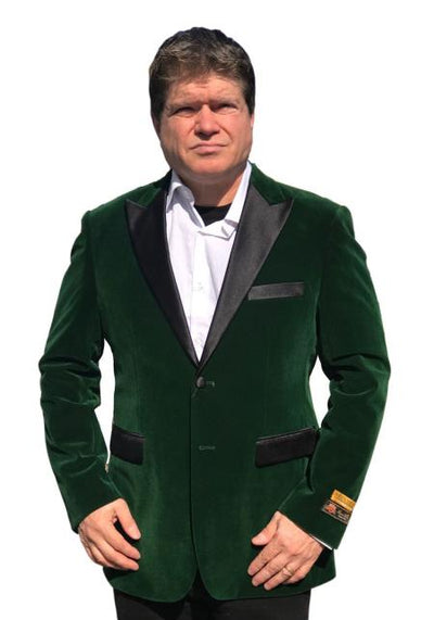 Men's Big And Tall Blazers Velvet ~ Velour Clearance Cheap Priced Green Blazer / Sport Coat by mensusa
