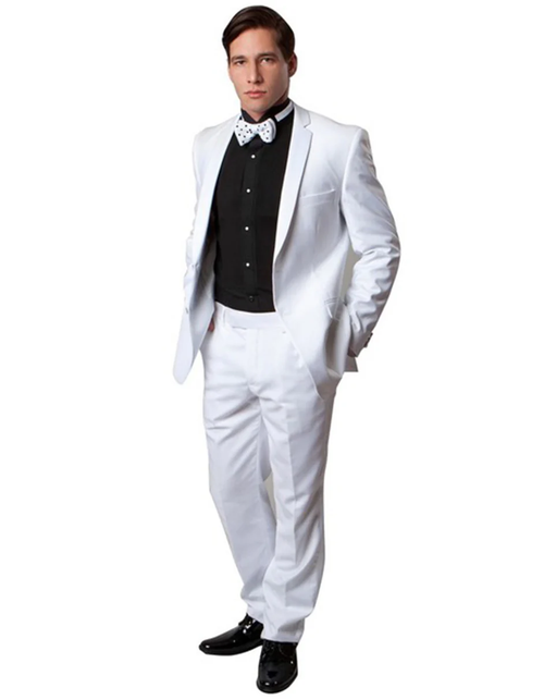 White Prom Suit - White Prom Tuxedo Suits - White Wedding Tuxedo Slim Fit by PROMTUXEDO